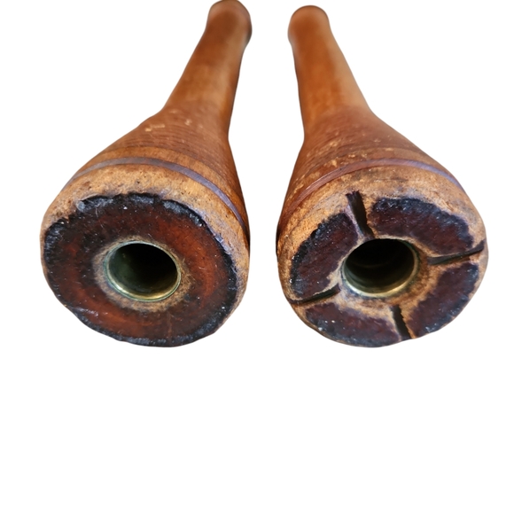 Antique Wooden Wool Spools - Picture 2 of 3